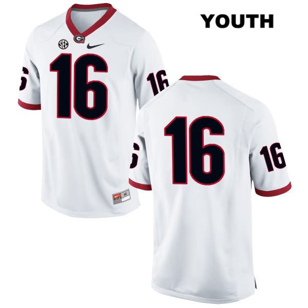 Georgia Bulldogs Youth Divaad Wilson #16 NCAA No Name Authentic White Nike Stitched College Football Jersey CGF1756KT